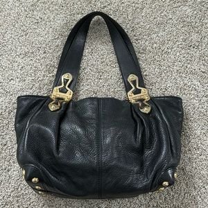Michael Kors black leather golf studded hobo bag